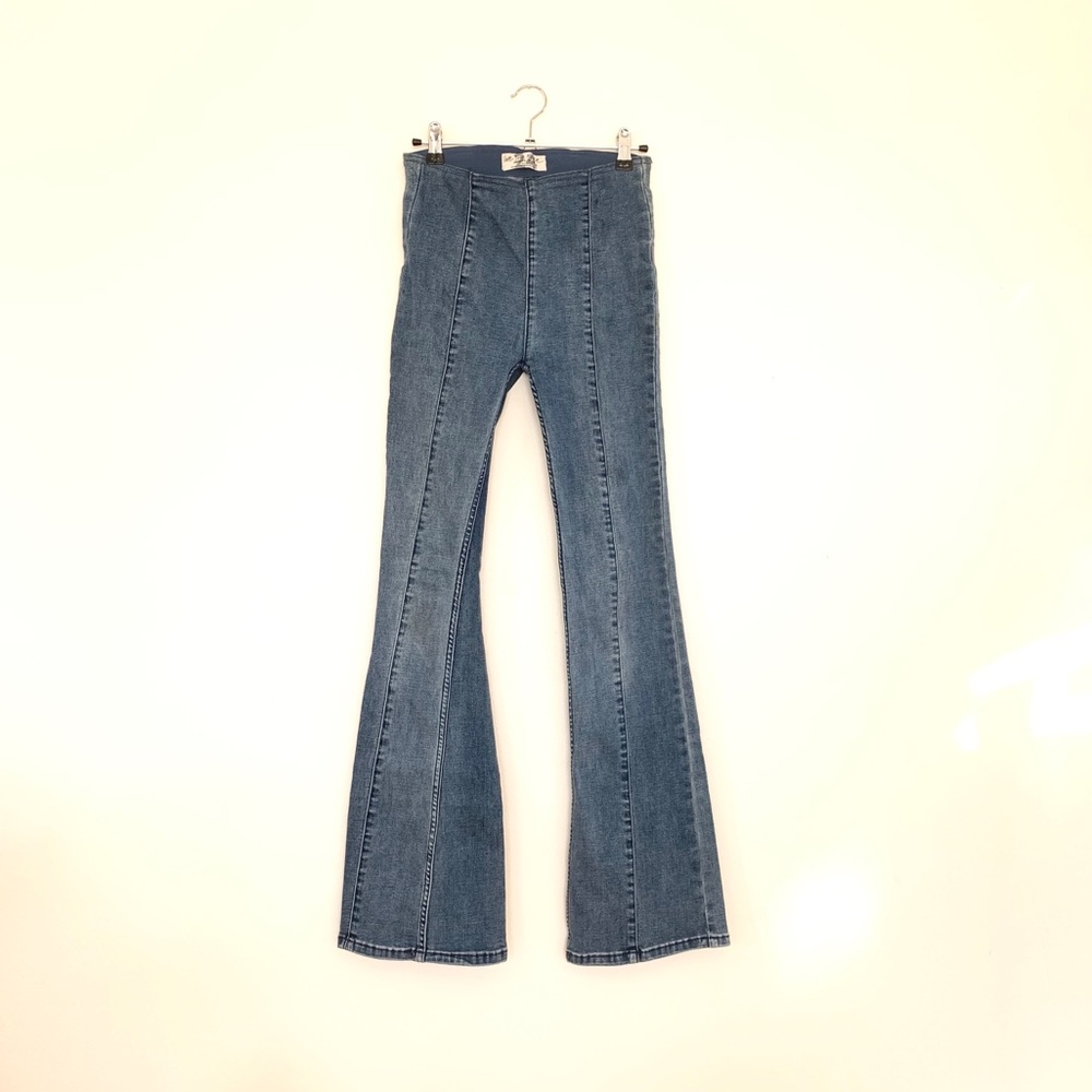 Free People Slim Pull On Flare Jeans